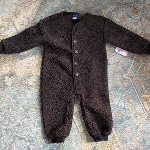 Old Navy Black/ Grey Fleece Kids Footie